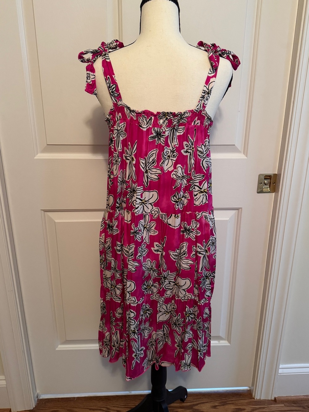 FRNCH Reina Viola Sundress Size L Tiers Pink Floral Italy - Picture 2 of 16